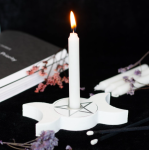 Candle Holder White Triple Moon